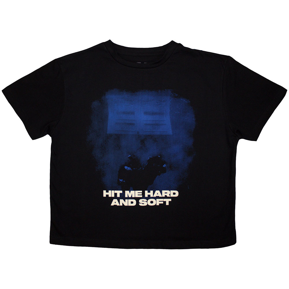 Ladies Billie Eilish Hmhas Blue Lines Crop Top Official T