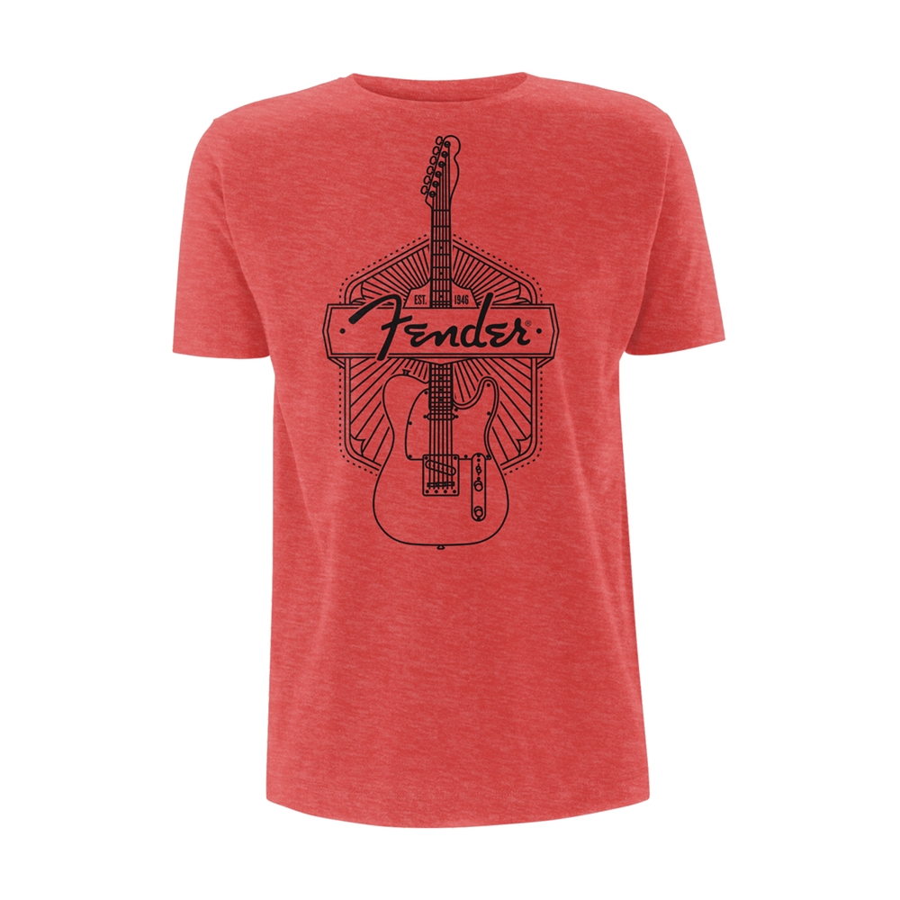 FENDER GUITARS RED LOGO MEN black t-shirt 100/% cotton personalized tee