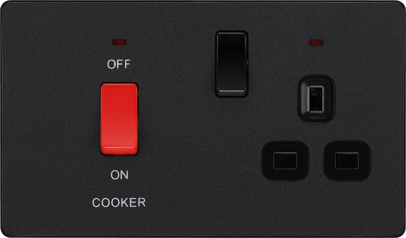 BG Evolve Matt Black Screwless Switches & Sockets Black Inserts Full Range - Picture 14 of 33