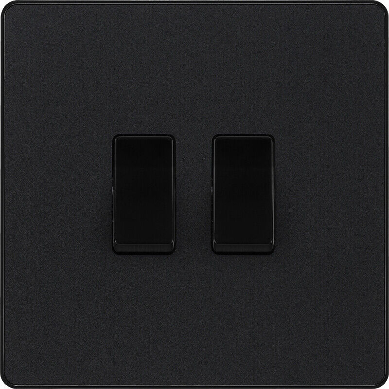 BG Evolve Matt Black Screwless Switches & Sockets Black Inserts Full Range - Picture 6 of 33