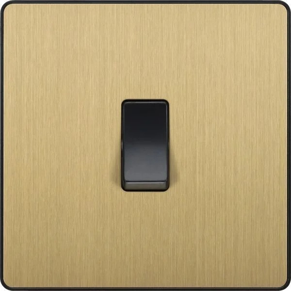 BG Evolve Satin Messing schraubenlose Schalter & Steckdosen schwarze Einsätze Vollsortiment - Bild 7 von 50
