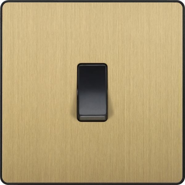 BG Evolve Satin Messing schraubenlose Schalter & Steckdosen schwarze Einsätze Vollsortiment - Bild 9 von 50