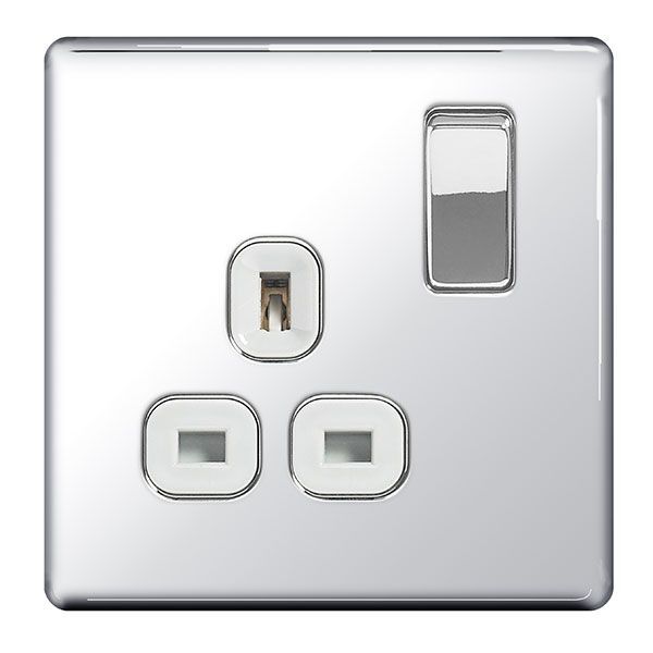 BG Polished Chrome Switches & Sockets Full Range Screwed Or Screwless Flatplate