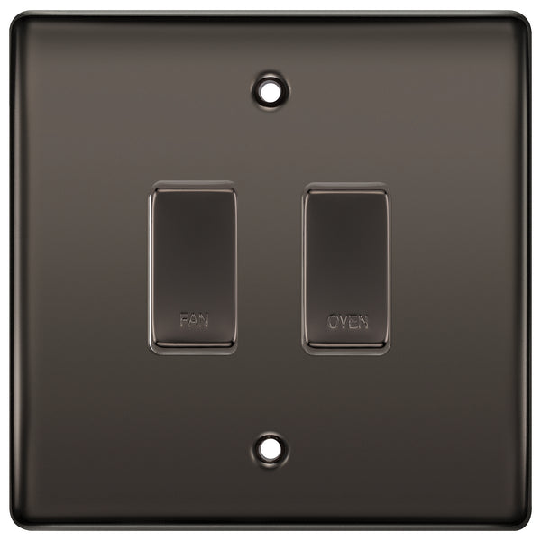 BG Black Nickel Custom Grid Switch Panel Labelled Kitchen Appliance