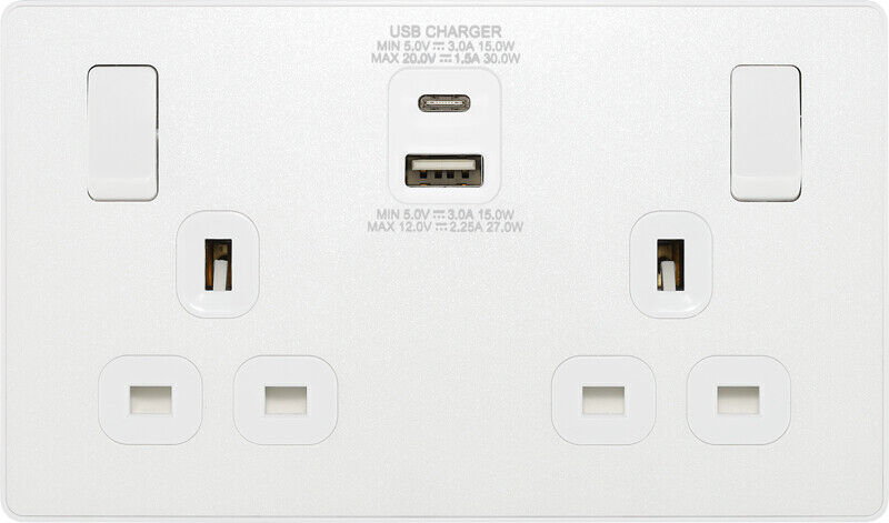 Interruptores y enchufes BG Evolve blanco nacarado sin tornillos gama completa - Imagen 17 de 50