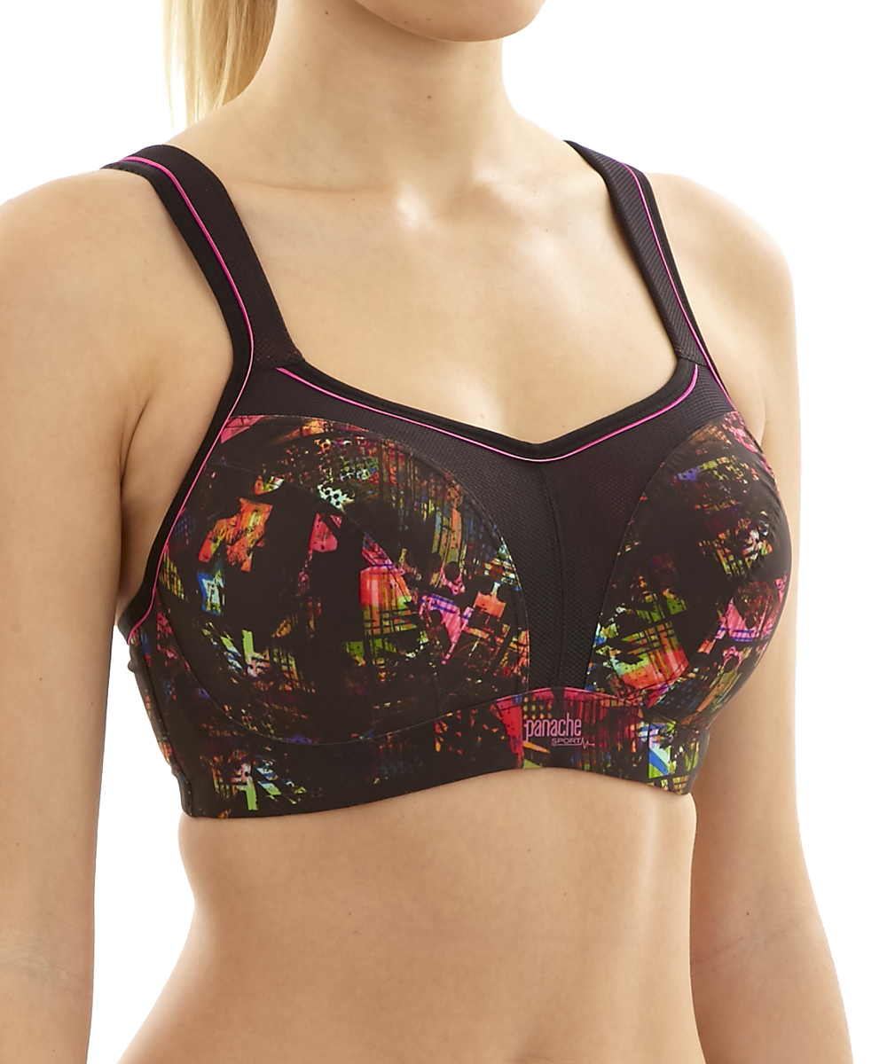 Panache Sports Bra 7341 A/B Non Wired Moulded Cups Racerback Reduces Bounce - Picture 72 of 102
