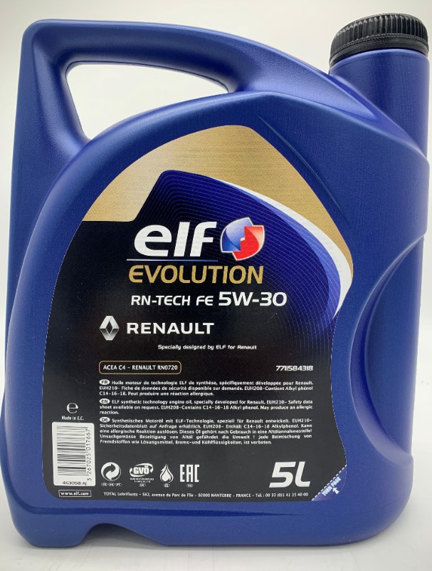 Brand New Renault Elf Evolution RNTech FE 5W30 Car Motor Engine Oil