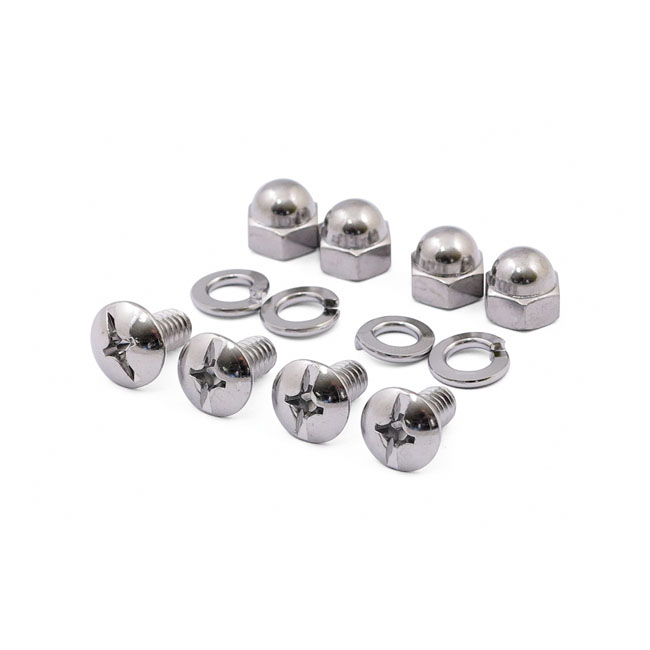 License/Number Plate Mounting Kit Chrome Acorn Nuts + M6 Bolts (4) eBay