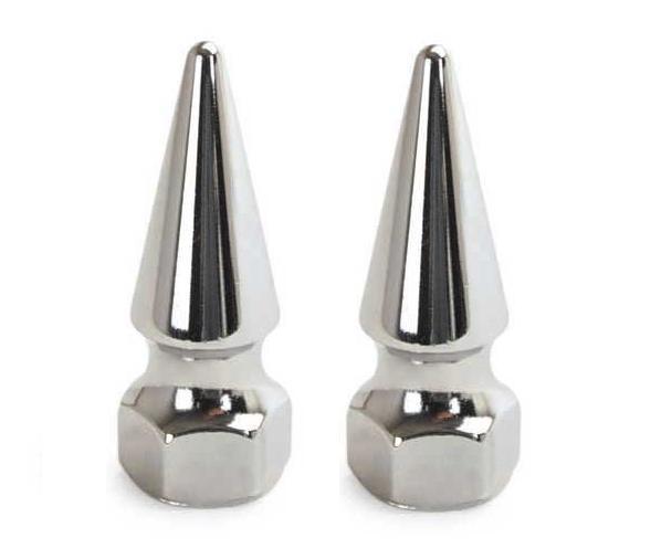 Colony Chrome Pike Nuts (Pair) fit HarleyDavidson 3/8" 24 UNF
