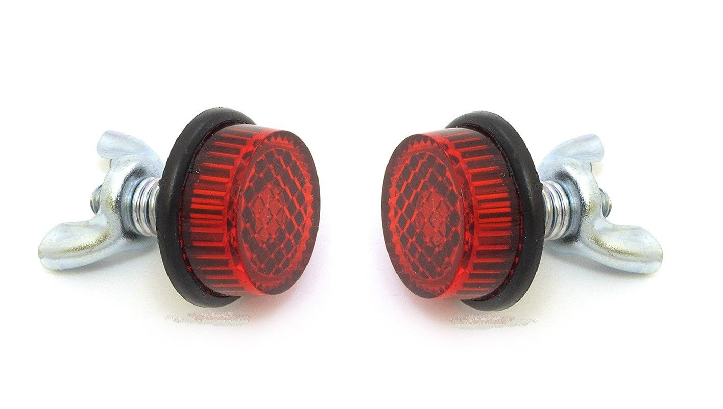 Licence/Number Plate Reflective Reflector Mounting Bolts (Pair) Red