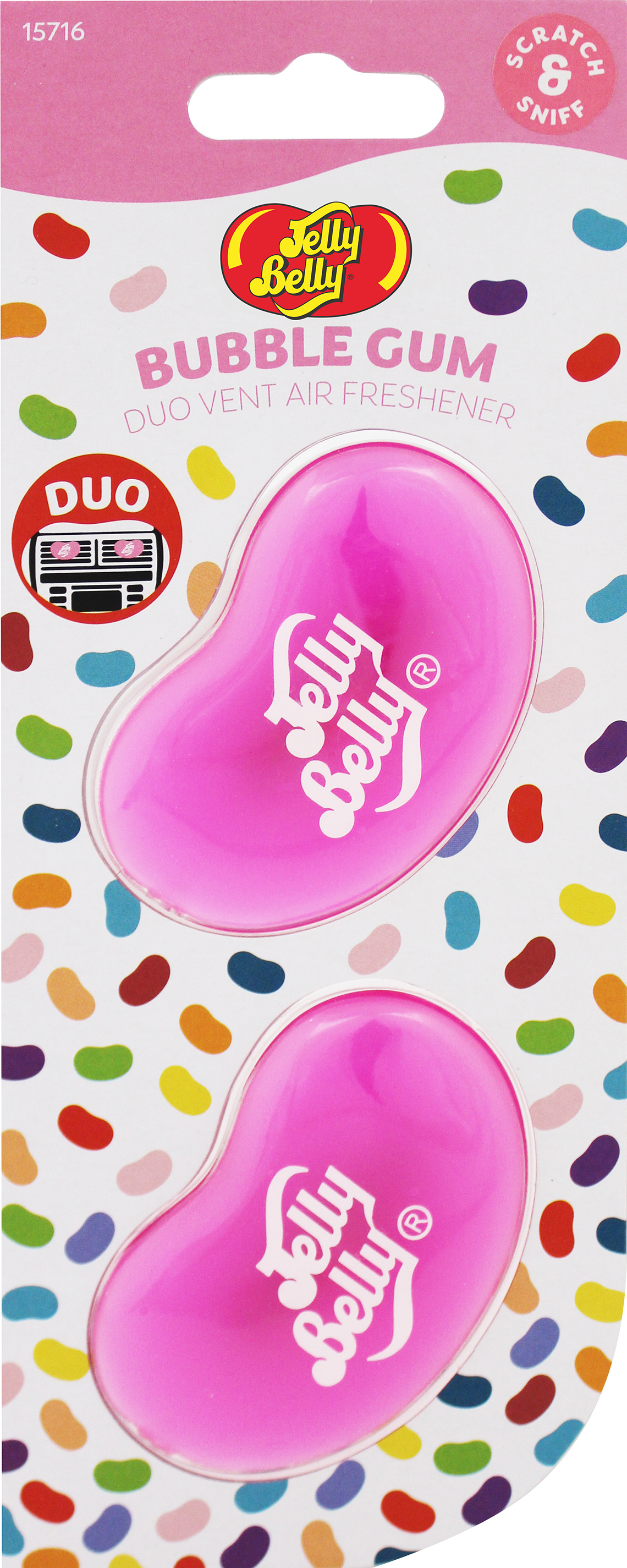 JELLY BELLY 3D DUO MINI VENT BUBBLEGUM CAR HOME OFFICE AIR FRESHENER