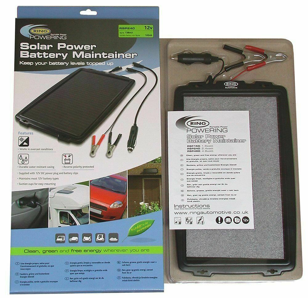 Ring 12V SolarPowered Keep your Battery Topped Car Camper Leisure