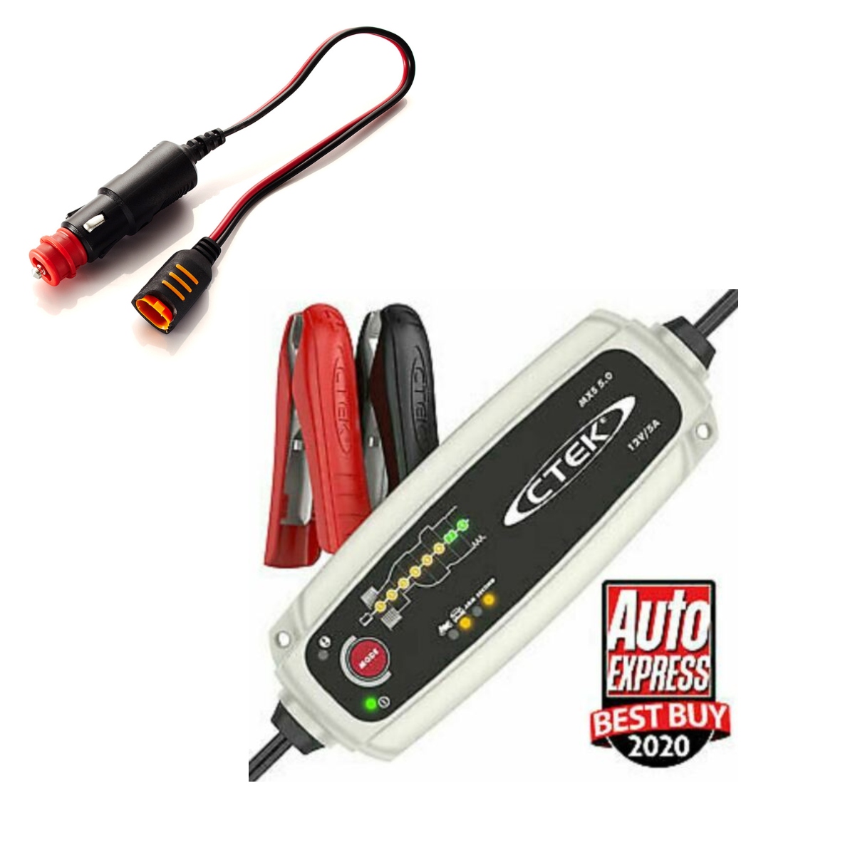 CTEK MXS 5.0 12V Car Battery Smart Charger with Cigarette Lead Adapter