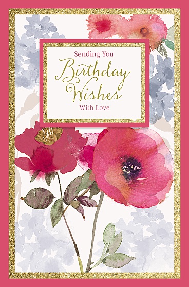 Female Open Birthday card Flowers Gardening cakes Wine design